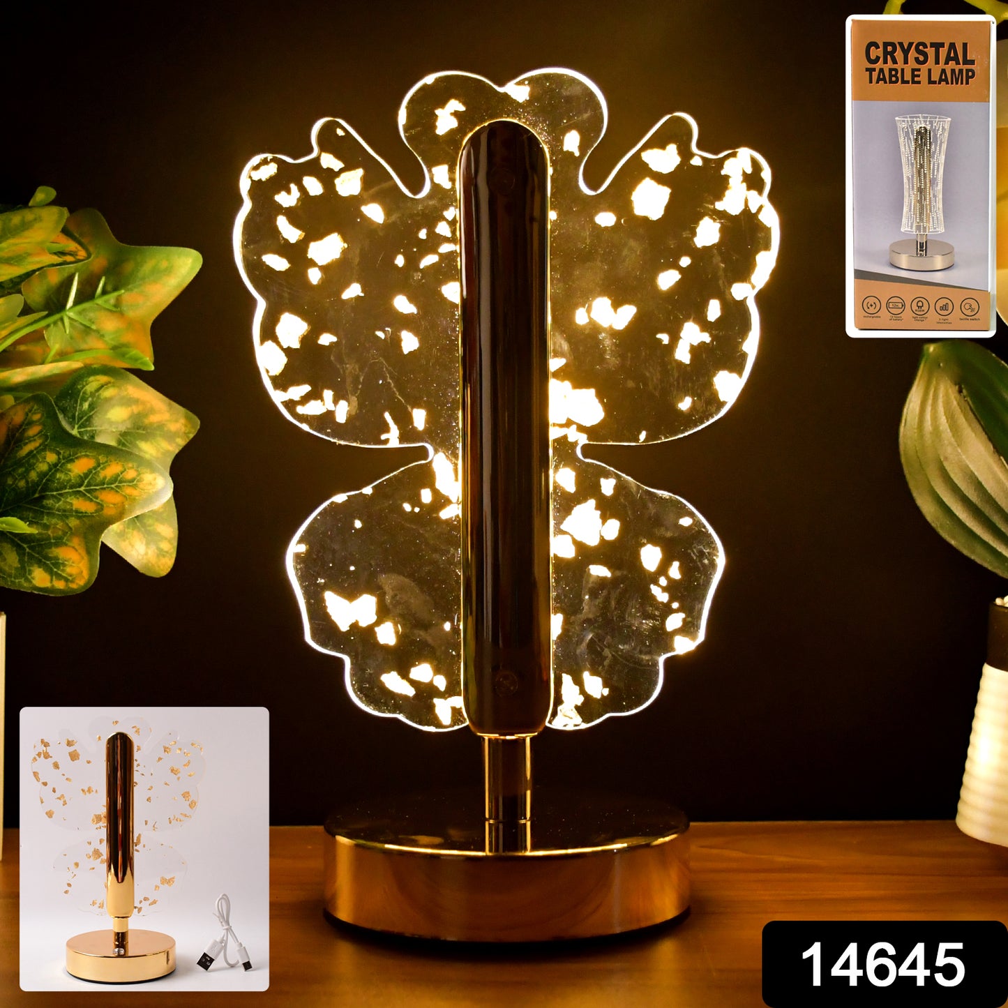 Luxury Golden Crystal LED Table Lamp