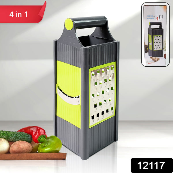 4-in-1 Vegetable & Fruit Slicer - Steel and Plastic Combo